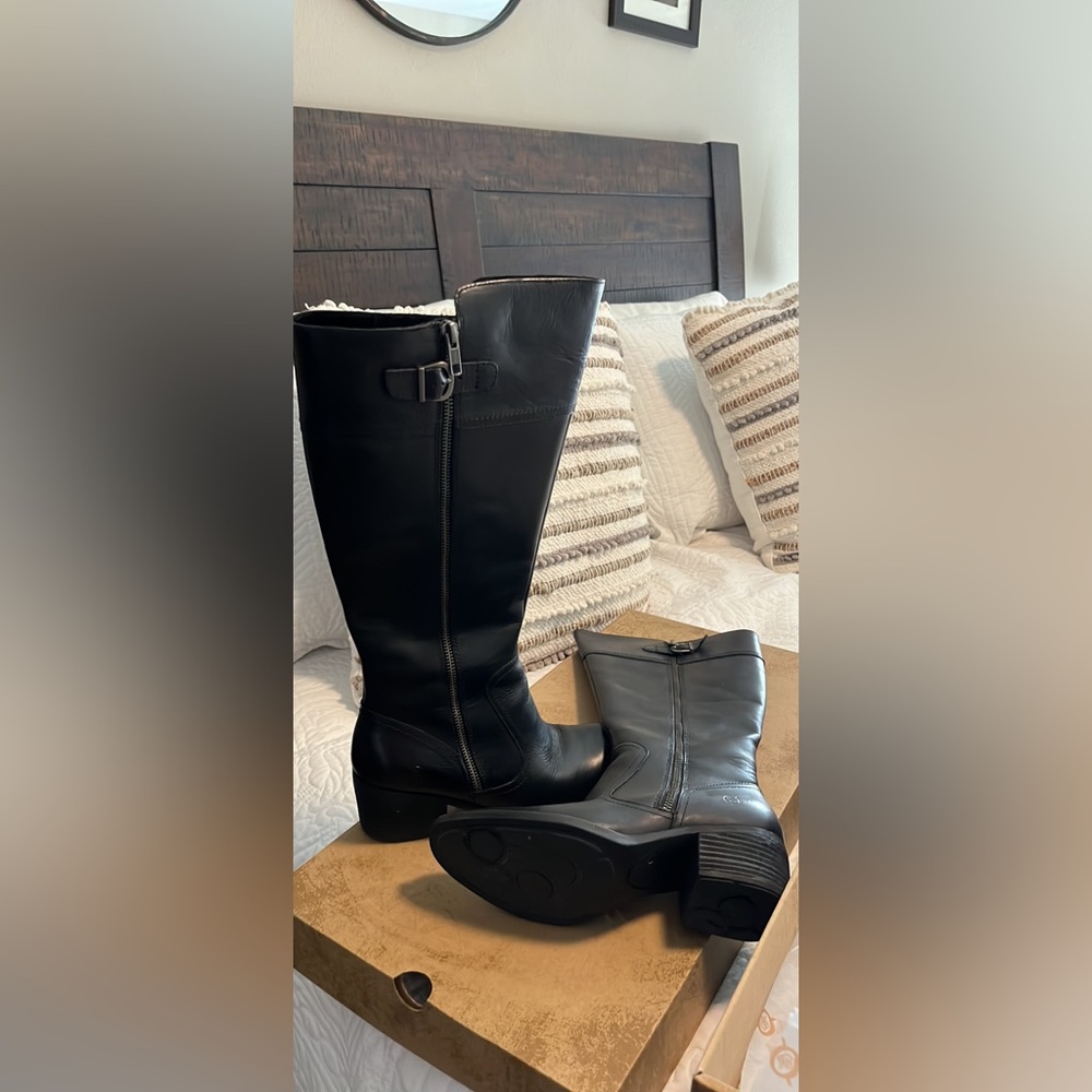 Born tall wide leg riding boots black